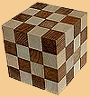 Cube and Checkerboard wood puzzle